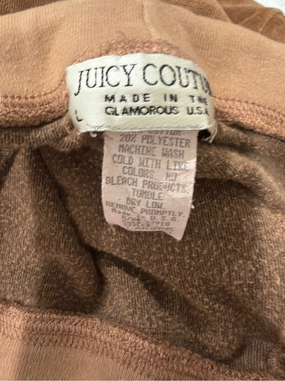 Vintage Y2K Juicy Couture Brown Velour Sweatpants Size Large - Picture 6 of 6